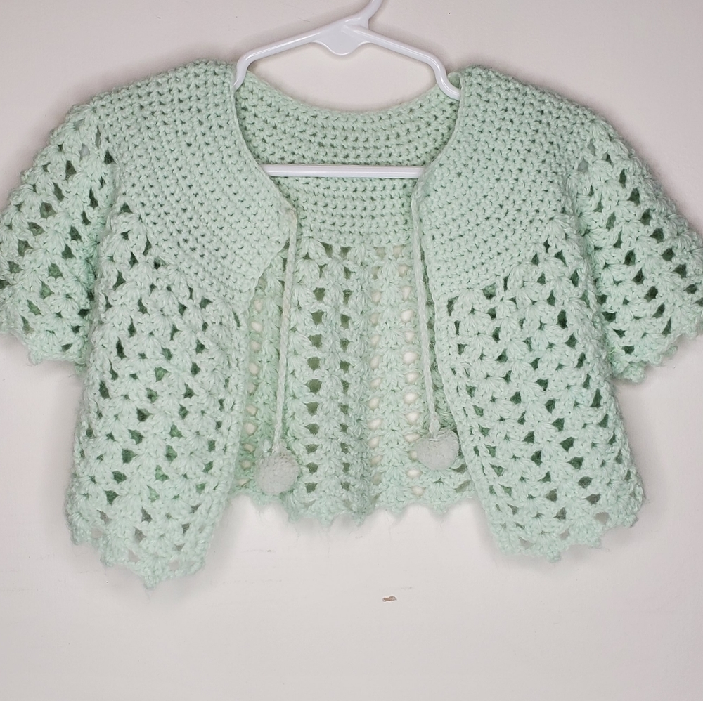 Vintage Hand Crocheted Baby Shawl
